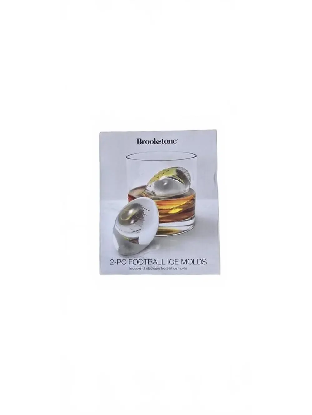 Brookstone 2-PC Football Ice Molds - Unique Football-Shaped Ice Cubes